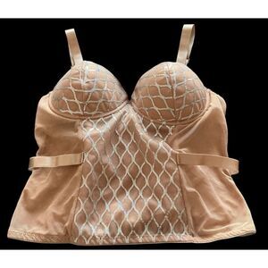OPPA Iridescent Sequin Embellished Corset Bra Bustier 1X NWOT